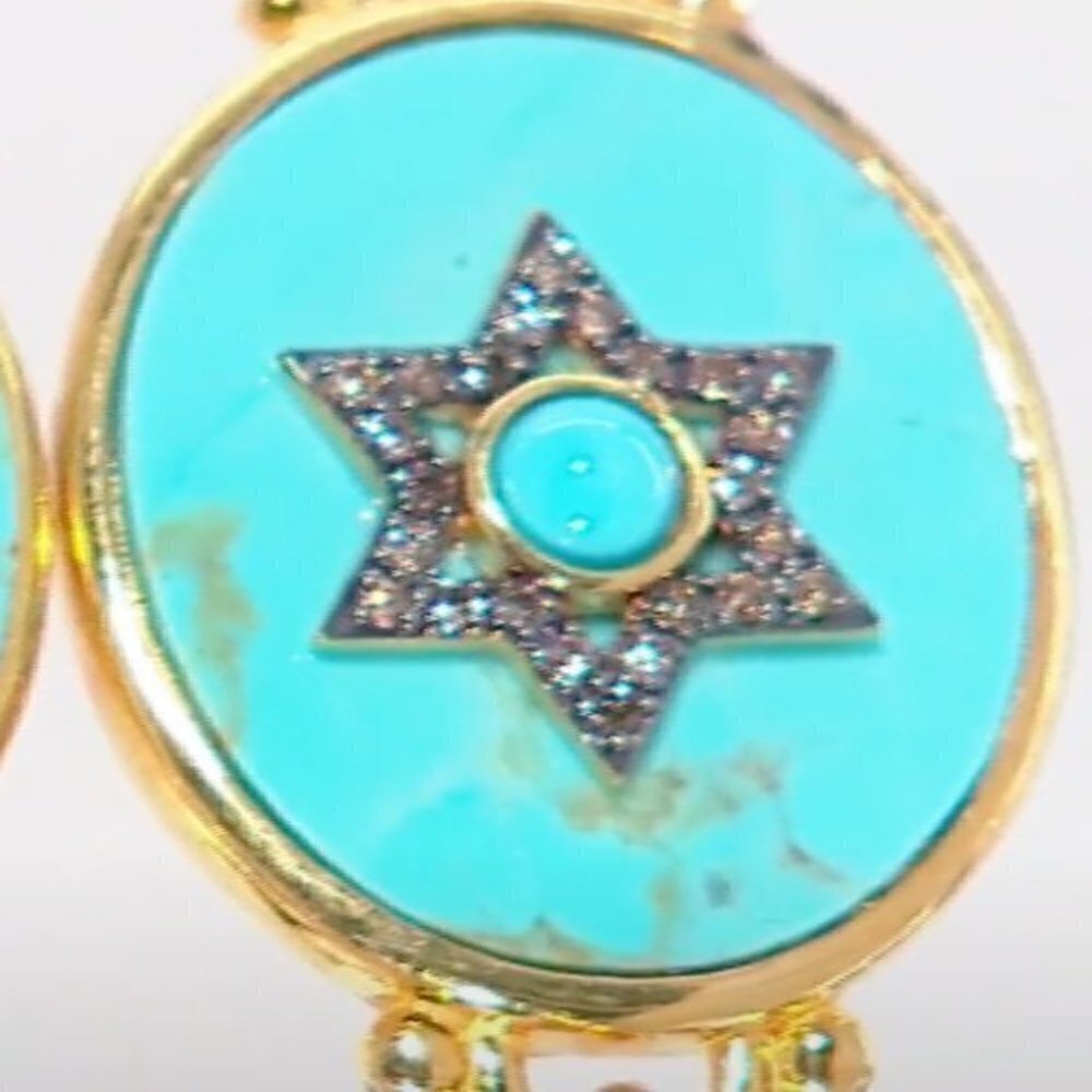 RARITIES Carol Brodie Kingman  TURQUOISE Star Bracelet new - Picture 3 of 14